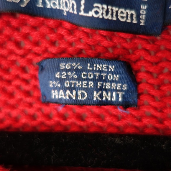 Vintage 2001 Ralph Lauren Hand Knit Polo Bear Crewneck Sweater, Size 2XL - Picture 9 of 9